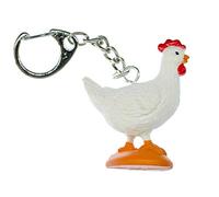 Miniblings Huhn Schlüsselanhänger Hahn Bauernhof Ostern Hühner - Handmade Modeschmuck I I Anhänger Schlüsselring Schlüsselband Keyring
