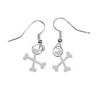 Miniblings Knochen Ohrringe Hänger Kreuz gekreuzt Bones Hund Steinzeit Pirat LC - Handmade Modeschmuck I Ohrhänger Ohrschmuck versilbert