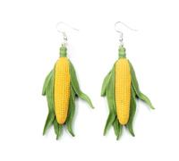 Miniblings Maiskolben Mais Gemüse Erntedankfest Herbst Karneval - Handmade Modeschmuck I Ohrhänger Ohrschmuck versilbert
