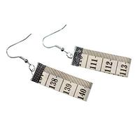 Miniblings Maßband Ohrringe Hänger Schneider Designer Upcycling Vintage weiß - Handmade Modeschmuck I Ohrhänger Ohrschmuck versilbert