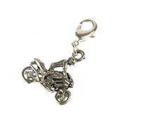 Miniblings Motorradfahrer Charm Motorrad Bike Biker silb - Handmade Modeschmuck I Kettenanhänger versilbert - Bettelanhänger Bettelarmband - Anhänger für Armband