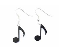 Miniblings Note Achtelnote Ohrringe Hänger Noten Musik Musiker Acrylglas Achtel - Handmade Modeschmuck I Ohrhänger Ohrschmuck versilbert