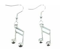 Miniblings Noten Klavier Musikerin Sechzehntel Ohrringe 16tel Note Musik silber - Handmade Modeschmuck I Ohrhänger Ohrschmuck versilbert