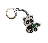 Miniblings Pandabär Schlüsselanhänger Teddy Holz Panda Bär - Handmade Modeschmuck I I Anhänger Schlüsselring Schlüsselband Keyring