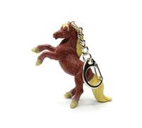 Miniblings Pferde Schlüsselanhänger Pferd Pony Reiten rot gelbe Mähne steigend - Handmade Modeschmuck I Anhänger Schlüsselring Schlüsselband Keyring
