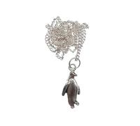 Miniblings Pinguin Kette Halskette 45cm silber Tiere Tier Pinguine Antarktis Zoo - Handmade Modeschmuck - Gliederkette versilbert