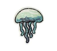 Miniblings Qualle Pailletten Bügelbild Aufnäher Aufbügler Meer 70x57mm hellblau Patch Bügelbild I Kinder Bügelflicken Patches zum Aufbügeln