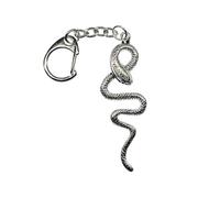 Miniblings Schlangen Schlüsselanhänger - Handmade Modeschmuck I Schlange Reptil Reptilien 925er Echtsilber 999er Silber - Schlüsselring Anhänger