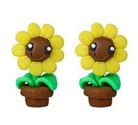 Miniblings Sonnenblume Ohrstecker Stecker Topfblume Blume Pflanze Sonne Gelb - Handmade Modeschmuck I Ohrringe Stecker Ohrschmuck
