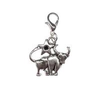 Miniblings Stier Charm Stern Sternzeichen Horoskop - Handmade Modeschmuck I Kettenanhänger versilbert - Bettelanhänger Bettelarmband - Anhänger für Armband