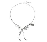 Miniblings T-Rex Dino Halskette - Handmade Modeschmuck I Kette mit Anhänger Länge: 45cm Dinosaurier Skelett silbern
