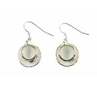 Miniblings Tassen Ohrringe Teetasse Kaffeetasse Tee Kaffee Goldrand Porzellan - Handmade Modeschmuck I Ohrhänger Ohrschmuck vergoldet