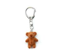 Miniblings Teddy Bär Flock hellbraun Teddybär Bärchen Bären Kuscheltier - Handmade Modeschmuck I Anhänger Schlüsselring Schlüsselband Keyring