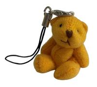 Miniblings Teddy Teddybär Handyanhänger Handyschmuck Plüsch Bärchen gelb- Handmade Modeschmuck I Anhänger Handyschmuck Schlüsselanhänger