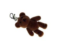 Miniblings Teddybär beflockt Charm Teddy Bär Flock Dunkelbraun - Handmade Modeschmuck I Kettenanhänger versilbert - Bettelanhänger Bettelarmband - Anhänger für Armband