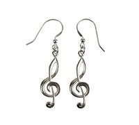 Miniblings Violinschlüssel Notenschlüssel Ohrringe Echtsilber 925er | Ohrschmuck aus eigener Fertigung in Berlin, mit Sterling