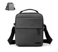 Minicloss UmhäNgetasche Messenger Bag,Wasserdicht Herren Schultertaschentragbar UmhäNgetasche Mit Doppellagige Fronttasche,Wasserdicht Schultertaschen Mit Diebstahlschutztasche Hinten(Grau)