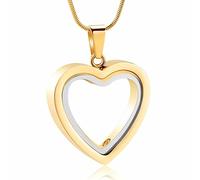 Minicremation Urnen-Halskette aus Glas für Asche für Damen und Herren, Edelstahl, personalisierbar, Schmuck, Gedenkmedaillons für Asche, Andenken, Beerdigungsanhänger, Edelstahl, Kein Edelstein