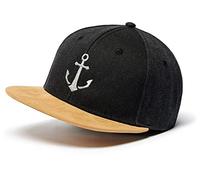 minifan Cap Herren Snapback : Anker - Basecap Herren & Damen Baseball Cap Kappe Mütze Cappy Kappi mit Anker Männer Schwarz (Vintage Black)