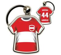 minifan Personalisierter Schlüsselanhänger Trikot Österreich - mit Name & Nummer - Länderflagge Design, Fanartikel & Geschenkidee für Österreich Fans und Fußballfreunde