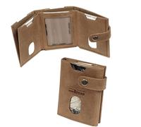 Minigeldbörse Herren braun Leder RFID Schutz, kleine Herren Mini Geldbörse, Mini-Geldbeutel Kartenetui schwarz Portemonnaie klein, Mini Portmonee Männer, Slim Wallet mit Münzfach