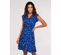 Minikleid APRICOT "Geblümtes Kleid", Damen, Gr. XS (34), N-Gr, blau, gewebt, Obermaterial: 100% Viskose CV., geblümt, normal, V-Ausschnitt, Kleider Minikleid, mit Rüschen und Gänseblümchen (68067824-3