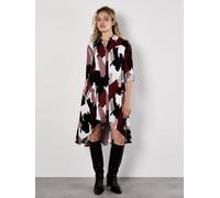 Minikleid APRICOT "Hemdkleid", Damen, Gr. M (38), N-Gr, rot (burgund), gewebt, Obermaterial: 100% Viskose LENZING ECOVERO CV LenzEcov., gemustert, figurumspielend, V-Ausschnitt, Knopf, Kleider Minikle