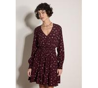 Minikleid APRICOT "Kurzes Vintagekleid aus Crêpe", Damen, Gr. M (38), N-Gr, rot (burgandy), gewebt, Obermaterial: 51% Viskose CV. 49% Viskose LENZING ECOVERO CV LenzEcov., geblümt, Modisch, V-Ausschni