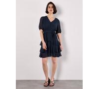 Minikleid APRICOT "Mini-Kleid aus Chiffon mit Strassverzierung", Damen, Gr. XS (34), N-Gr, blau (navy), Obermaterial: 100% Polyester PES., uni, Kleider Minikleid (58187208-34) navy