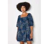 Minikleid APRICOT "Mini-Kleid", Damen, Gr. XL (42), N-Gr, blau (navy), gewebt, Obermaterial: 86% Viskose LENZING ECOVERO CV LenzEcov. 12% Viskose CV. 2% Leinen LI., geblümt, Elastisch, Kleider Minikle