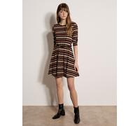 Minikleid APRICOT "Mini-Kleid mit Streifenmuster", Damen, Gr. M (38), N-Gr, braun, Strick, Obermaterial: 100% Polyester PES., gestreift, Gerade, Kleider Minikleid, Einfarbig (97586165-38) braun