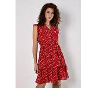 Minikleid APRICOT "Minikleid", Damen, Gr. S (36), N-Gr, rot, Obermaterial: 100% Polyester PES., geblümt, normal, V-Ausschnitt, Kleider Minikleid, aus Chiffon (94359451-36) rot