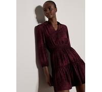 Minikleid APRICOT "Minikleid im Hemdstil mit Punktmuster", Damen, Gr. M (38), N-Gr, rot (burgund), gewebt, Obermaterial: 100% Viskose LENZING ECOVERO CV LenzEcov., gepunktet, Modisch, Puffärmel Elasti