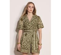Minikleid APRICOT "Schalprintkleid in kurzer Länge", Damen, Gr. S (36), N-Gr, grün (khaki), gewebt, Obermaterial: 100% Baumwolle CO., bedruckt, Modern, Kleider Minikleid, Druck (89364636-36) khaki