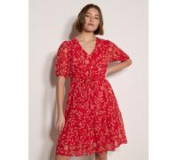 Minikleid APRICOT "Silhouette Leaf Mini-Kleid mit Kordelzug", Damen, Gr. S (36), N-Gr, rot (navy), Obermaterial: 100% Polyester PES., gemustert, Kleider Minikleid (34662341-36) navy