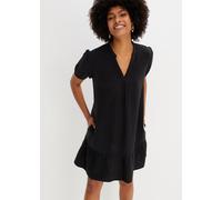 Minikleid BONPRIX, Damen, Gr. 42, N-Gr, schwarz, Obermaterial: 100% Baumwolle, A-Linie, Kleider Minikleid, für Frühjahrs- und Sommertage, aus Baumwolle, aus Musselin-Material (50065736-42) schwarz