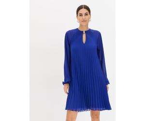 Minikleid BONPRIX, Damen, Gr. 50, N-Gr, blau, Obermaterial: 100% Polyester. Futter: 100% Polyester, festlich, A-Linie, Kleider Minikleid, für Damen, aus Chiffon, mit Plissee, mit Ballonärmeln, in A-Li