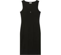 Minikleid CALVIN KLEIN JEANS "BABY RIB WOVEN LABEL", Damen, Gr. XL (44), N-Gr, schwarz, Jersey, Obermaterial: 95% Baumwolle, 5% Elasthan, unifarben, figurbetont mini, Rundhals, Kleider Minikleid, Figu