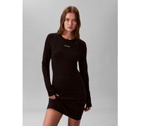 Minikleid CALVIN KLEIN JEANS, Damen, Gr. M (40), N-Gr, schwarz, Web, Obermaterial: 70% Viskose, 26% Polyamid, 4% Elasthan, unifarben, körpernah mini, Rundhals, eingesetzt gerader Abschluss, Kleider Mi