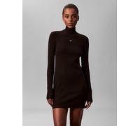 Minikleid CALVIN KLEIN JEANS, Damen, Gr. S (38), N-Gr, schwarz, Web, Obermaterial: 94% Baumwolle, 6% Elasthan, unifarben, figurbetont ca. Mitte Oberschenkel, Rundhals, eingesetzt gerader Abschluss, Kl