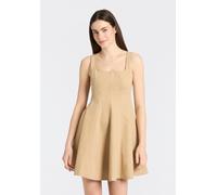 Minikleid HUGO BLUE "Kademe", Damen, Gr. 36, N-Gr, open beige 280, Twill, Obermaterial: 100% Baumwolle, unifarben, mini, Rückenausschnitt, Kleider Minikleid, mit ausgestelltem Rockteil (13692648-36) o