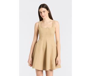 Minikleid HUGO BLUE "Kademe", Damen, Gr. 44, N-Gr, open beige 280, Twill, Obermaterial: 100% Baumwolle, unifarben, mini, Rückenausschnitt, Kleider Minikleid, mit ausgestelltem Rockteil (13692648-44) o