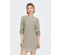 Minikleid JDY "JDYWHITNEY MEGAN L/S BOAT DRESS KNT NOOS", Damen, Gr. S, N-Gr, beige (cement detail:w schwarz ply), Rippstrick, Obermaterial: 88% Polyacryl, 12% Polyester, relaxed fit kurz, U-Boot-Auss