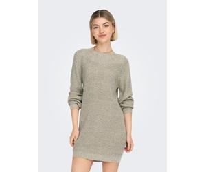Minikleid JDY "JDYWHITNEY MEGAN L/S BOAT DRESS KNT NOOS", Damen, Gr. XS, N-Gr, beige (cement detail:w schwarz ply), Rippstrick, Obermaterial: 88% Polyacryl, 12% Polyester, relaxed fit kurz, U-Boot-Aus