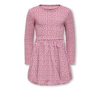 Minikleid KIDS ONLY "KMGTRINNY LIFE AOP LS BAL DRESS JRS NOOS", Mädchen, Gr. 116, N-Gr, rosa (foxglove aop:aw disty flower), Jersey, Obermaterial: 95% Baumwolle, 5% Elasthan, bedruckt, regular fit kur