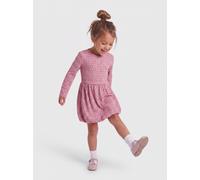 Minikleid KIDS ONLY "KMGTRINNY LIFE AOP LS BAL DRESS JRS NOOS", Mädchen, Gr. 128, N-Gr, Langarm, Jersey, rosa (foxglove aop:aw disty flower), Jersey, Obermaterial: 95% Baumwolle, 5% Elasthan, bedruckt
