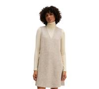 Minikleid MARC O'POLO "aus Boiled Wool", Damen, Gr. 38, Normalgrößen, ohne Ärmel, beige (light stone melange), Obermaterial: 60% Viskose, 40% Schurwolle, unifarben, regular fit kurz, V-Ausschnitt, Kle