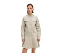 Minikleid MARC O'POLO "aus Brushed Cotton Twill", Damen, Gr. 40, Normalgrößen, linen beige, Obermaterial: 56% Baumwolle, 41% Lyocell, 3% Elasthan, unifarben, weit kurz, Doppelmanschette, Kleider Minik