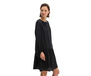 Minikleid MARC O'POLO "aus Viskose-Mix", Damen, Gr. 42, Normalgrößen, Langarm, schwarz (deep night blau), Obermaterial: 83% Viskose, 17% Polyamid. Futter: 100% Viskose, unifarben, loose fit kurz, elas