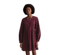 Minikleid MARC O'POLO DENIM "aus Baumwoll-Fil Coupé", Damen, Gr. XS, Normalgrößen, schwarz maroon, Obermaterial: 100% Baumwolle, unifarben, relaxed fit kurz, Manschette, Kleider Minikleid (63965163-XS